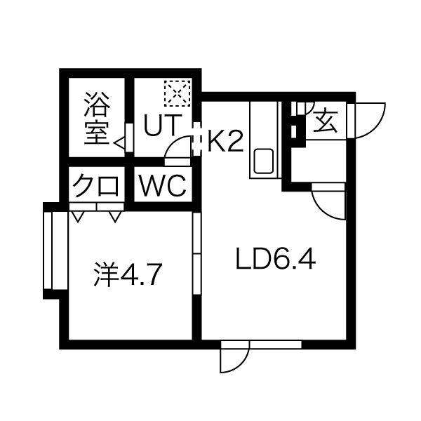 ラ・メゾンドボヌールII(1LDK/2階)の間取り写真