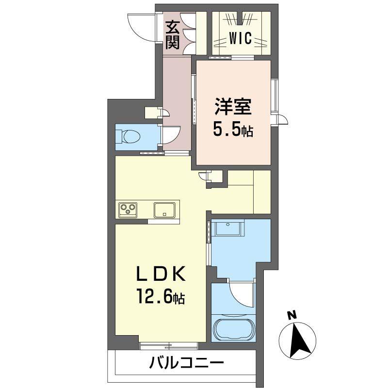 テラス ルミエール(1LDK/2階)の間取り写真