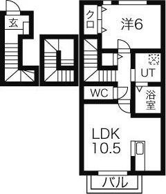 スカイシティヤハバ(1LDK/3階)の間取り写真