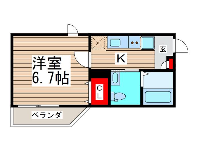 新検見川レジデンス(1K/3階)の間取り写真