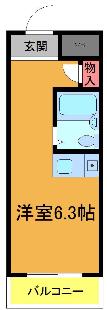 KSコート(ワンルーム/4階)の間取り写真