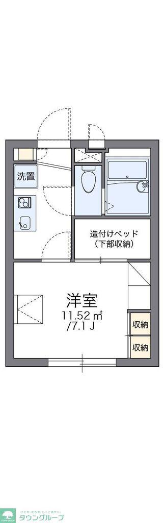 レオパレスΑ(1K/2階)の間取り写真