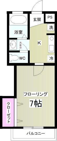 ステージア21(1K/3階)の間取り写真