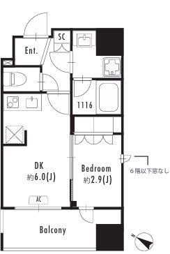 プライマル森下II(1DK/3階)の間取り写真