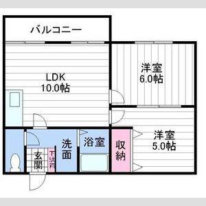 ドリームハウスII(2LDK/3階)の間取り写真