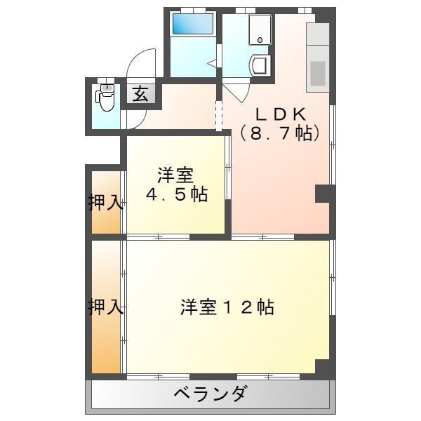 LIGHZEN BLDG(2LDK/4階)の間取り写真