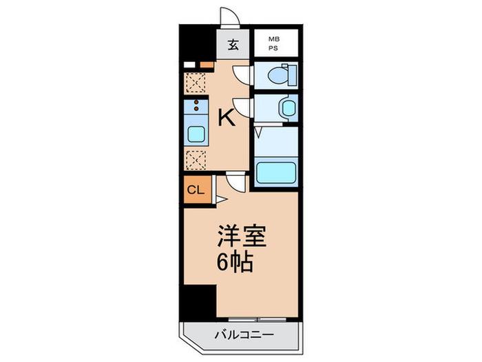 K-FRONT(1K/8階)の間取り写真