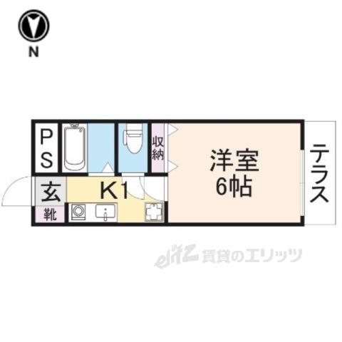 フリーディオ木屋元町(1K/2階)の間取り写真