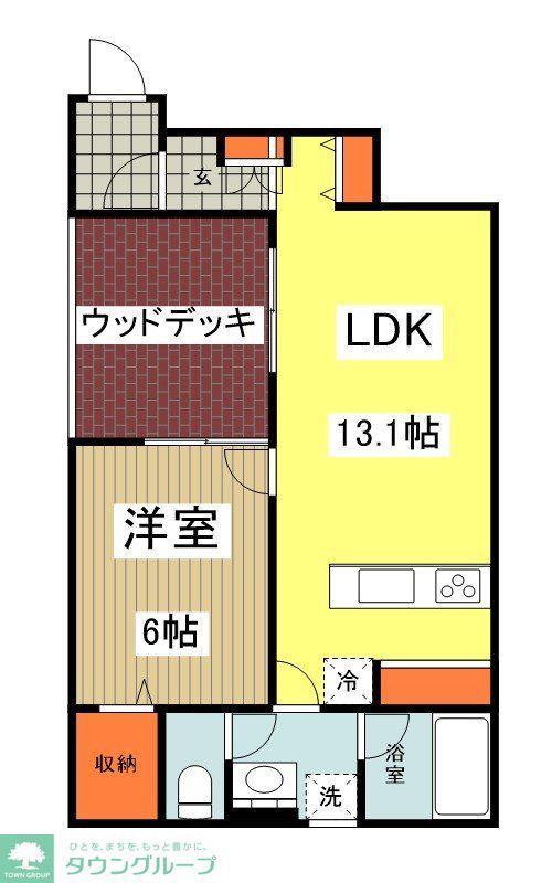 エコリビングステージ上北台北棟(1LDK/1階)の間取り写真