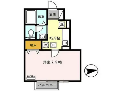 VILLAMK(1K/1階)の間取り写真