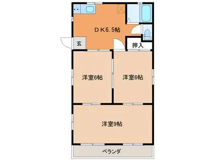 上田ハイツ南(3DK/2階)の間取り写真