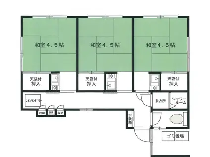 宮沢荘(ワンルーム/2階)の間取り写真