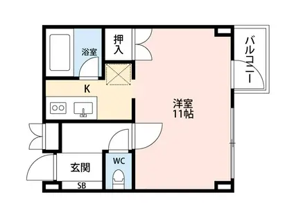 ブランシェ・コム(1K/3階)の間取り写真