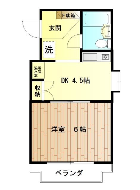 大和レジデンス(1DK/2階)の間取り写真