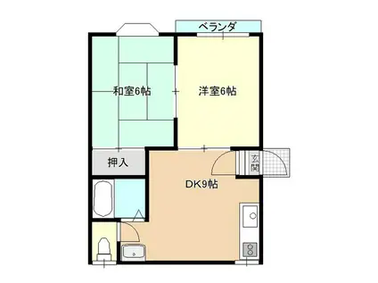 シティハイツ(2DK/2階)の間取り写真