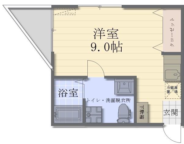 PROSPER HT A号棟(ワンルーム/1階)の間取り写真