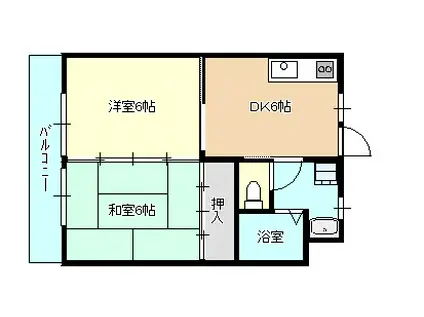 パレット松森A(2DK/2階)の間取り写真