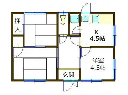 藤鬼アパート(3K/1階)の間取り写真