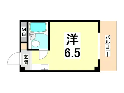 エクセルマンション西宮今津(ワンルーム/3階)の間取り写真
