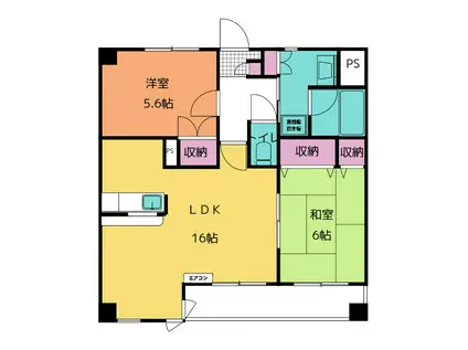 ノーヴァ・フレア II(2LDK/1階)の間取り写真