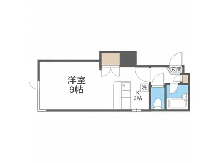 アルカーサルIV(1K/3階)の間取り写真