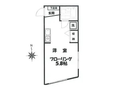 早宮グレイス(ワンルーム/1階)の間取り写真