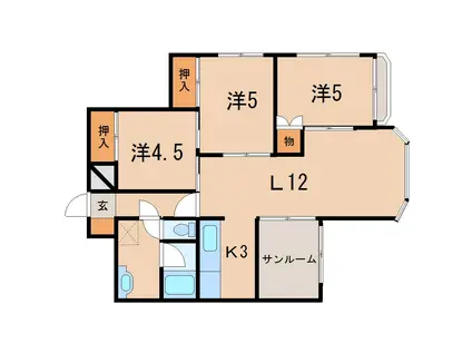 サンプラザ福島(3LDK/9階)の間取り写真