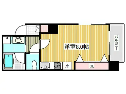 ラ・ウェゾン塚本通(1K/8階)の間取り写真