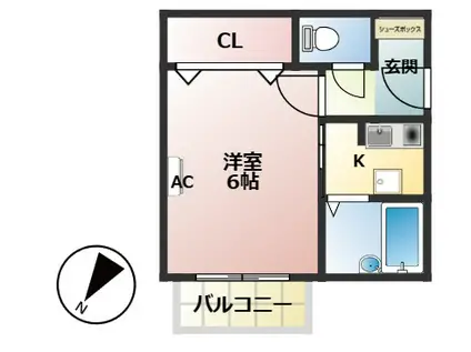 ラフィーナエム(1K/2階)の間取り写真