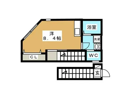 キャメル新小岩(ワンルーム/2階)の間取り写真