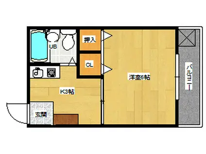 大須ハイツ(1K/1階)の間取り写真