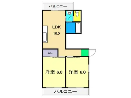 COPO HARIMAYA(2LDK/5階)の間取り写真