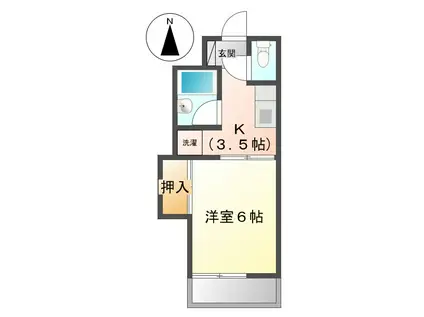 シーサイドマンション(1K/3階)の間取り写真
