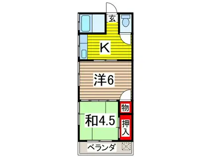 高松ハイム(2K/1階)の間取り写真