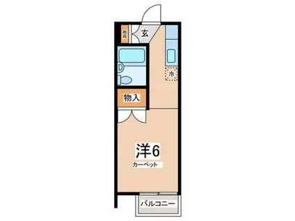 メゾン・カレ(ワンルーム/2階)の間取り写真