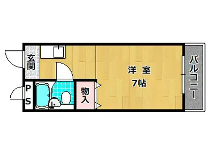 コーポ矢野(ワンルーム/2階)の間取り写真