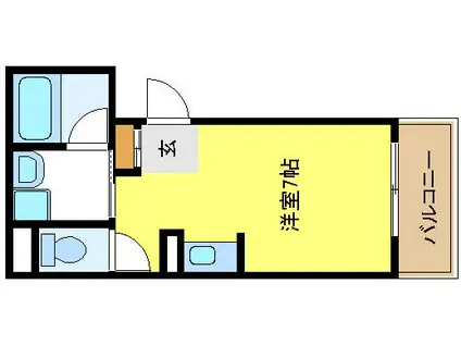 サウスメゾンM・M(ワンルーム/2階)の間取り写真