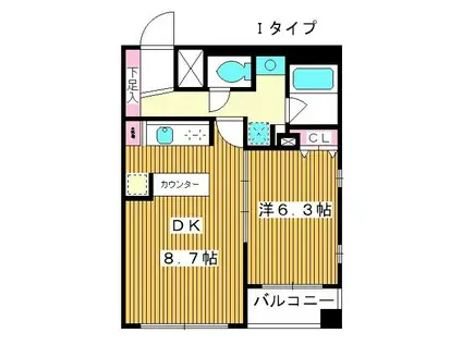 ステラ ウエスト ウィング(1LDK/2階)の間取り写真