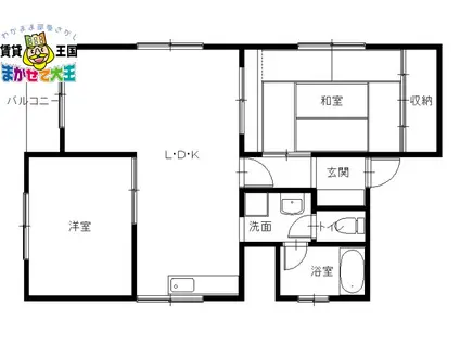 富士ハイツ(2LDK/4階)の間取り写真