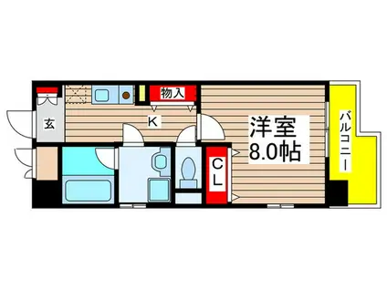 パールコート(1K/3階)の間取り写真