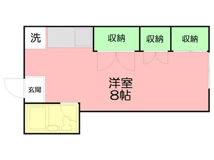 サンハイツ(ワンルーム/2階)の間取り写真