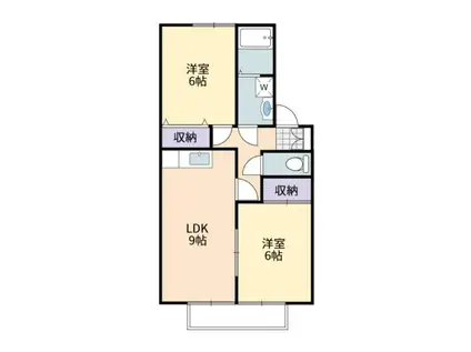 リヴェールA(2DK/1階)の間取り写真