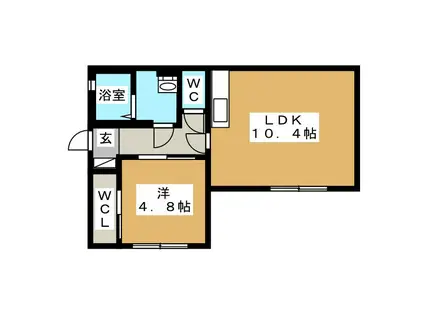 サクセスFUJINOMIYA(1LDK/1階)の間取り写真