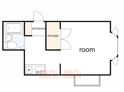 メゾン潮見台(1K/2階)の間取り写真