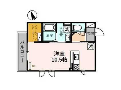 エアリアル(ワンルーム/3階)の間取り写真