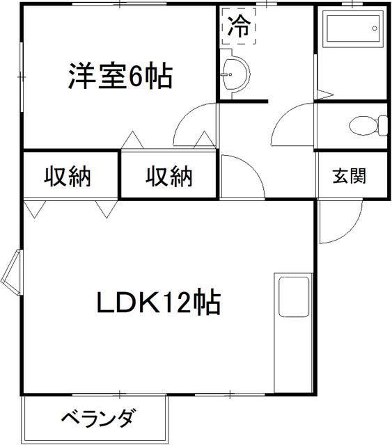 ハイツグレース(1LDK/1階)の間取り写真
