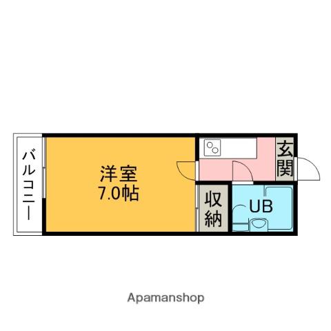 コーポ栄(1K/1階)の間取り写真