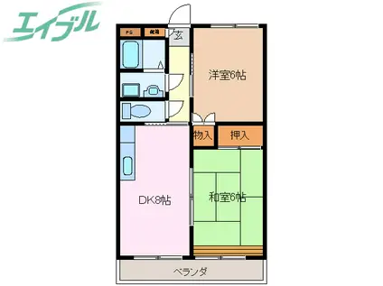 シグナル(2DK/1階)の間取り写真