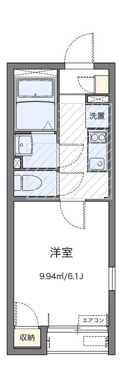 ヴィフII(1K/2階)の間取り写真