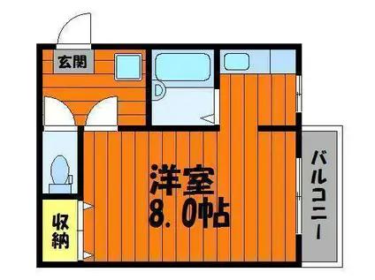 ハイツマスカットII(ワンルーム/2階)の間取り写真